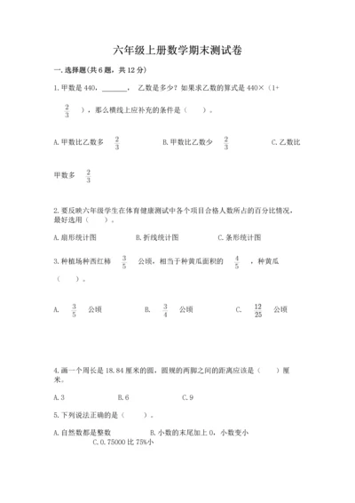 六年级上册数学期末测试卷（考试直接用）word版.docx