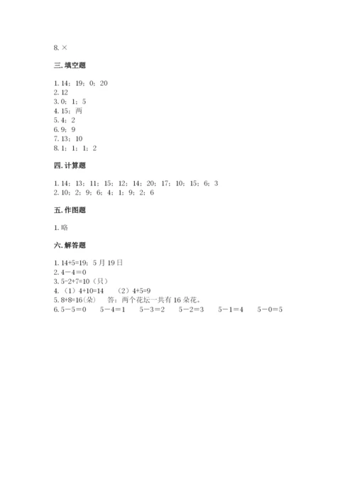 2022人教版一年级上册数学期末考试试卷及参考答案（能力提升）.docx