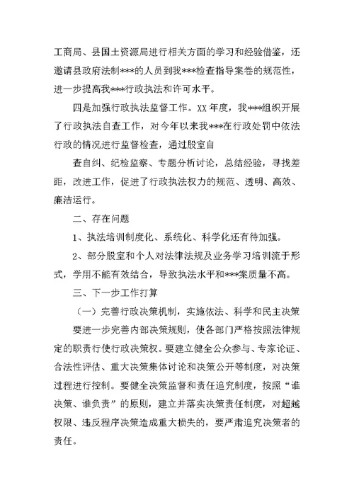 依法行政工作总结