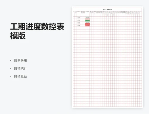 工期进度数控表模版