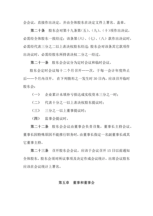 控股子公司公司标准章程模板.docx