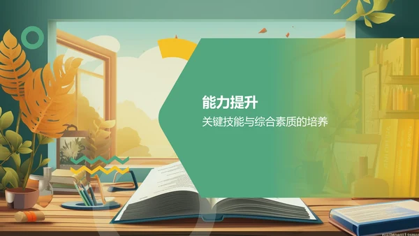 绿色创意学期总结PPT模板