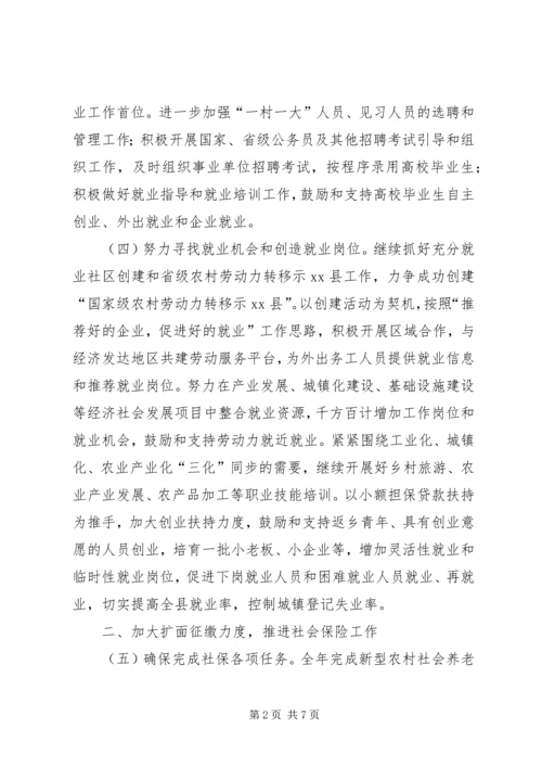 人社局年度社会保障工作要点.docx