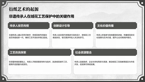 红色中国风非遗绒花的工艺魅力PPT模板