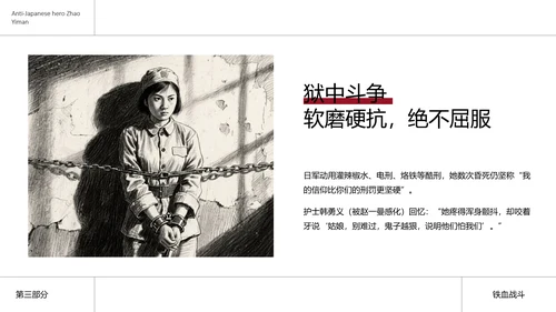 简约风民族英雄赵一曼介绍PPT模板