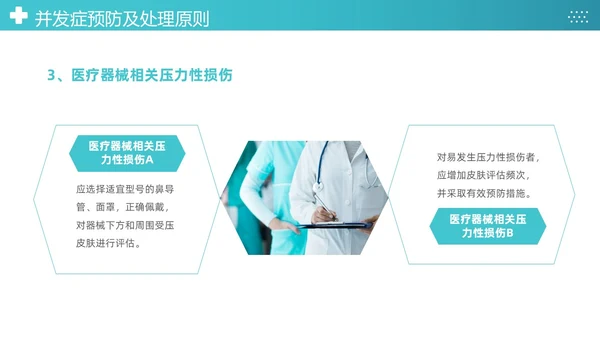 蓝色简约医疗成人氧气吸入疗法护理课件PT护理查房