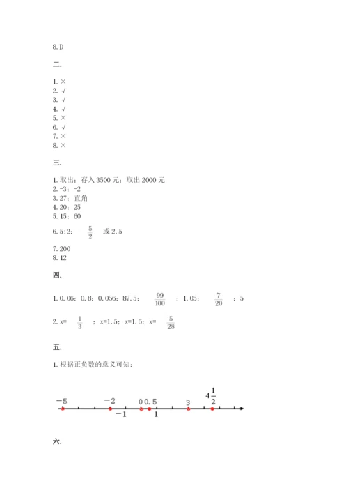 苏教版数学六年级下册试题期末模拟检测卷含答案【模拟题】.docx