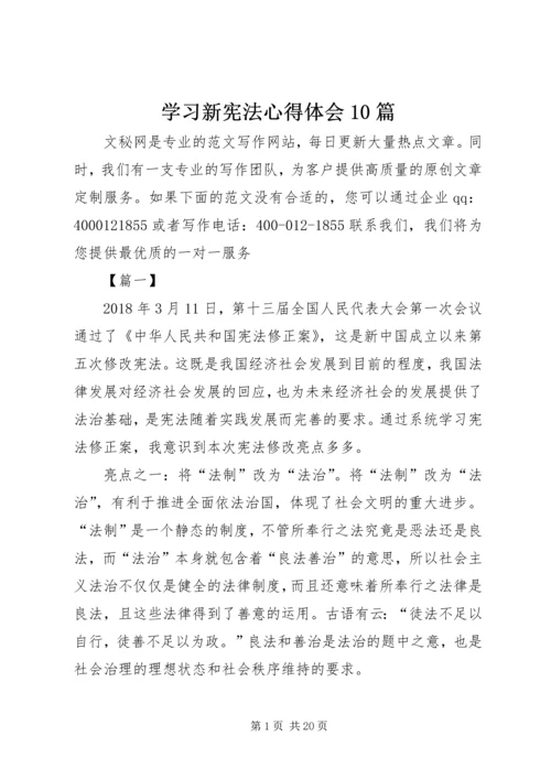 学习新宪法心得体会10篇.docx