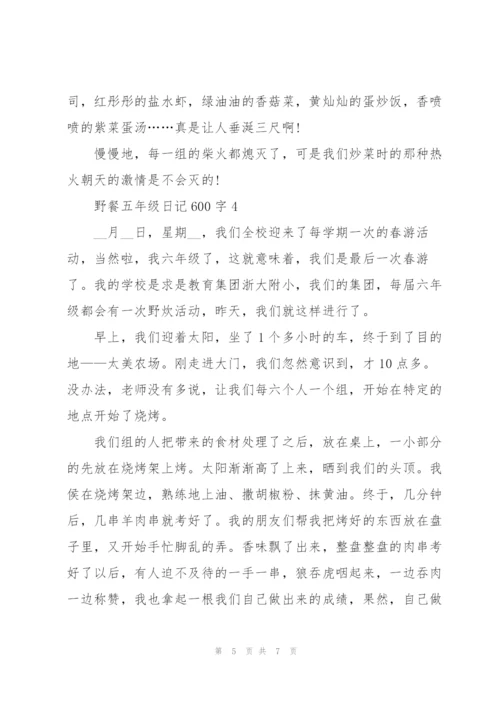 野餐五年级日记600字5篇.docx