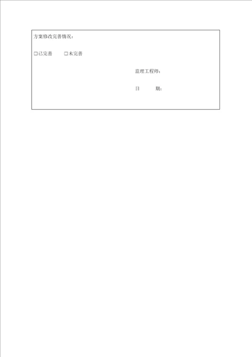 施工方案监理审核意见表格