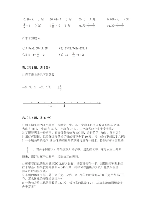 苏教版六年级数学小升初试卷含答案【突破训练】.docx