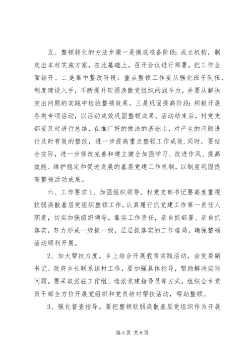 乡镇整顿软弱涣散基层党组织实施方案.docx