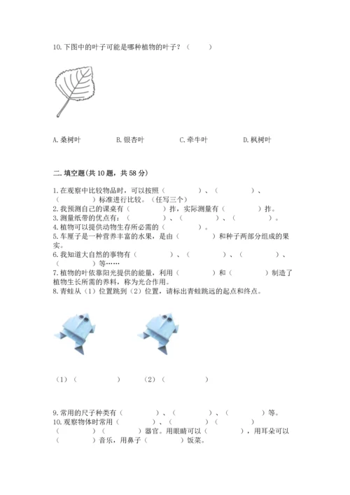 教科版科学一年级上册期末测试卷及答案【基础+提升】.docx