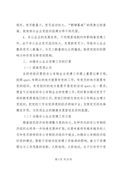 第一篇：非公有制企业调研报告XX县区关于非公有制企业党建工作调研报告.docx