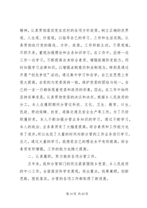 人民政府副乡长个人述职述廉报告.docx