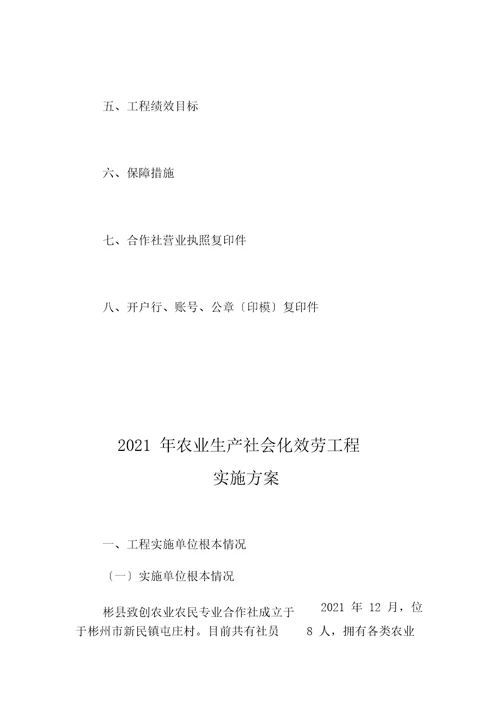 农业生产社会化服务项目实施实施总结方案