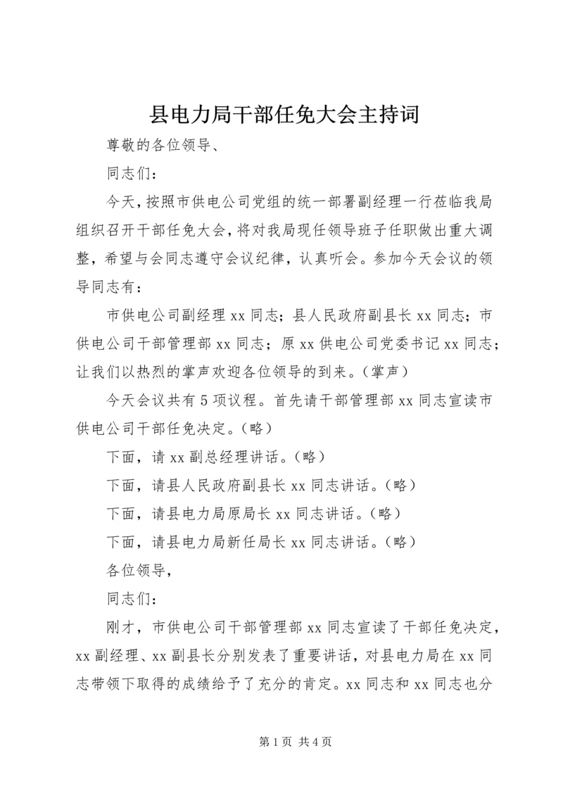 县电力局干部任免大会主持词.docx