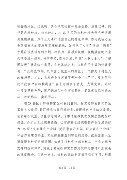 精准扶贫工作队观摩学习心得.docx