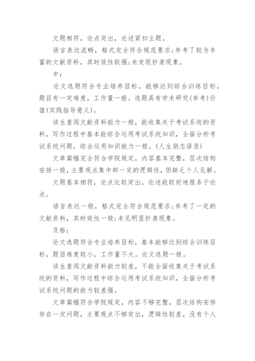 毕业论文指导教师评语范文大全参考_毕业论文导师意见范文.docx