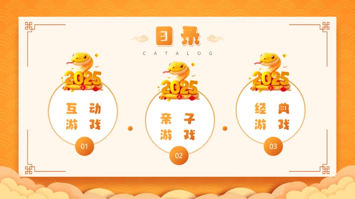 黄色中国风元旦游戏策划PPT通用模板