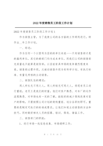 2022年度销售员工阶段工作计划.docx