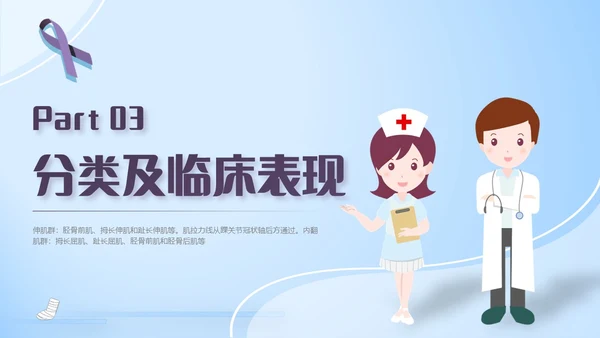 蓝紫色医疗风踝关节骨折护理查房护理PPT模板pptx