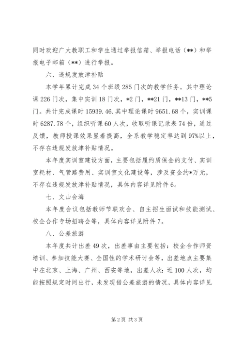 学院开展自查自纠专项检查工作情况汇报.docx