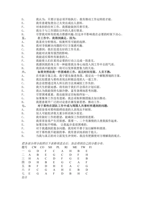 BELBIN-贝尔宾团队角色测试.docx