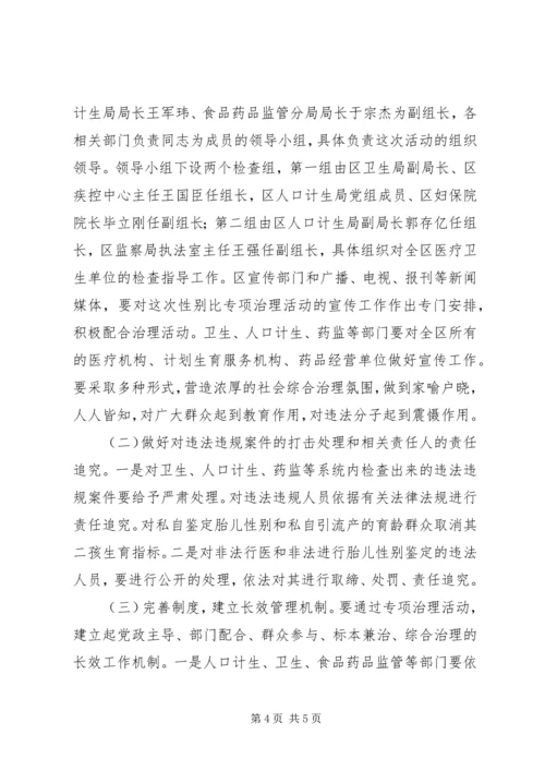 计生局出生人口性别比治理方案.docx