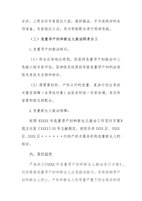 危重孕产妇和新生儿救治工作实施方案.docx