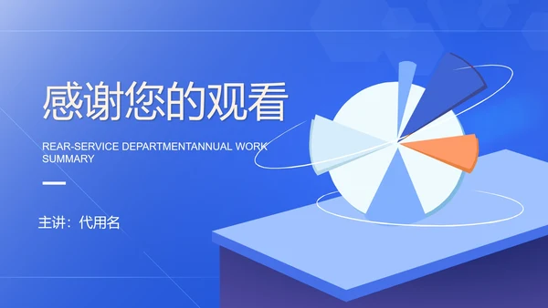 蓝色扁平风后勤部年度述职报告PPT模板