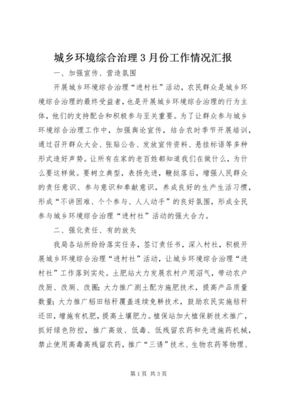 城乡环境综合治理3月份工作情况汇报精编.docx