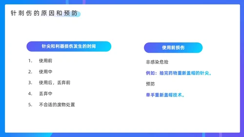 蓝色简约风发生针伤害应急预案PPT模板应急预案培训