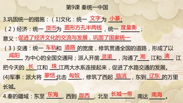 第三单元 秦汉时期：统一多民族封建国家的建立和巩固  单元复习课件（27张PPT）