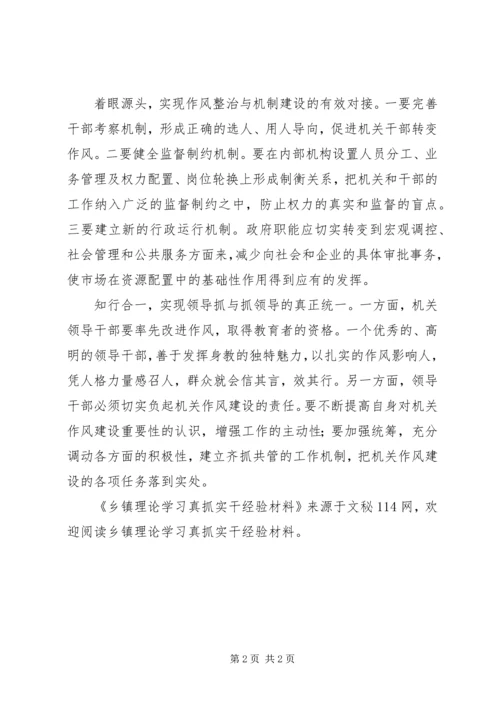 乡镇理论学习真抓实干经验材料.docx