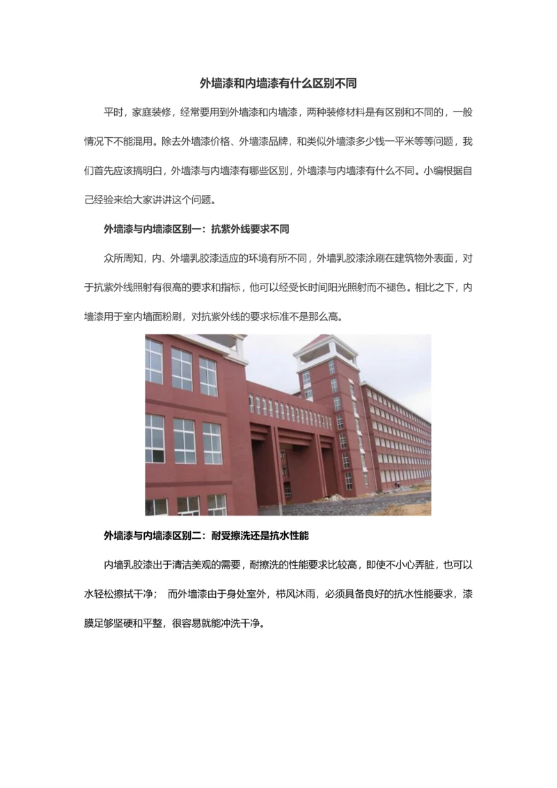 内墙漆和外墙漆的区别.docx