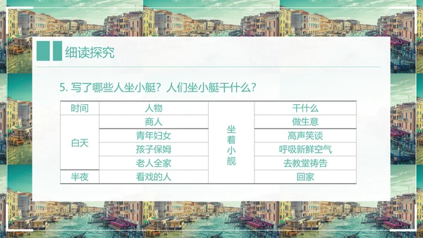 威尼斯的小艇小学语文教学PPT课件