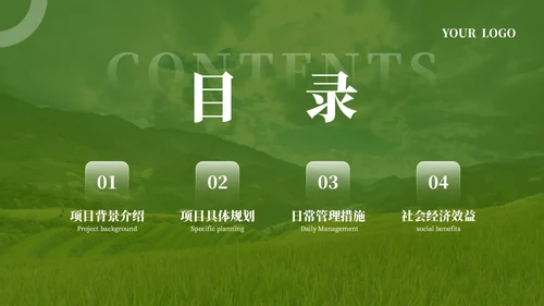 绿色简约农业发展乡村振兴PPT模板