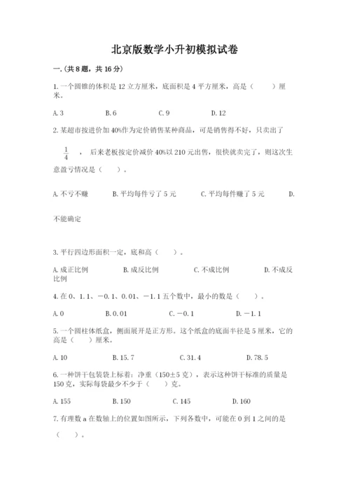 北京版数学小升初模拟试卷附答案（典型题）.docx