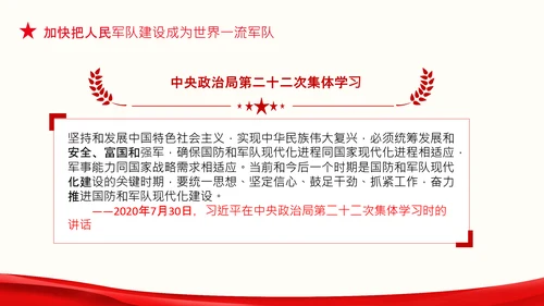 人民军队建设成为世界一流军队部队航母PPT