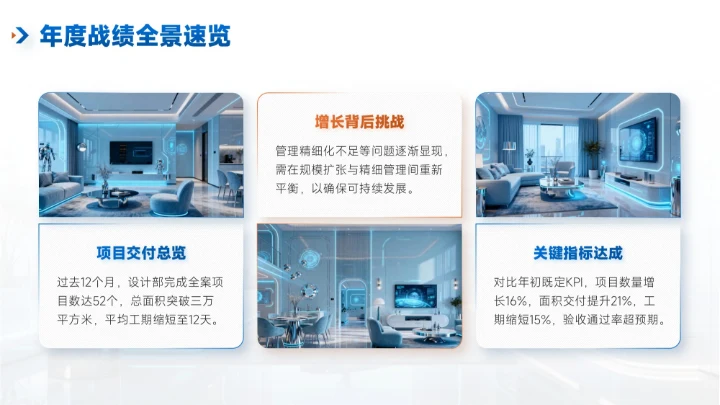 蓝色简约风装修企业介绍PPT模板