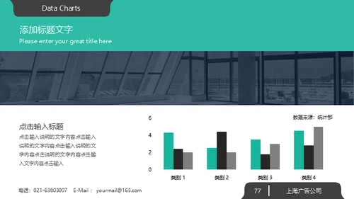 绿色系大气欧美商务风企业宣传通用PPT模板