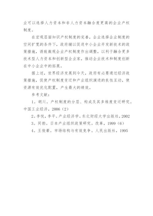 产业组织政策与产权制度变迁论文.docx