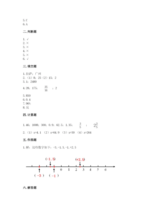 人教版六年级下册数学期末测试卷精品【名师推荐】.docx