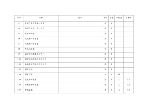 干熄焦主要设备情况一览表.docx