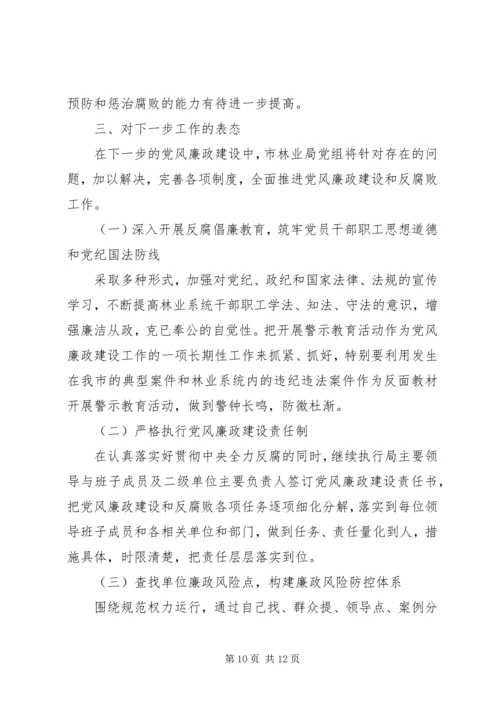林业局党风廉政建设工作汇报.docx