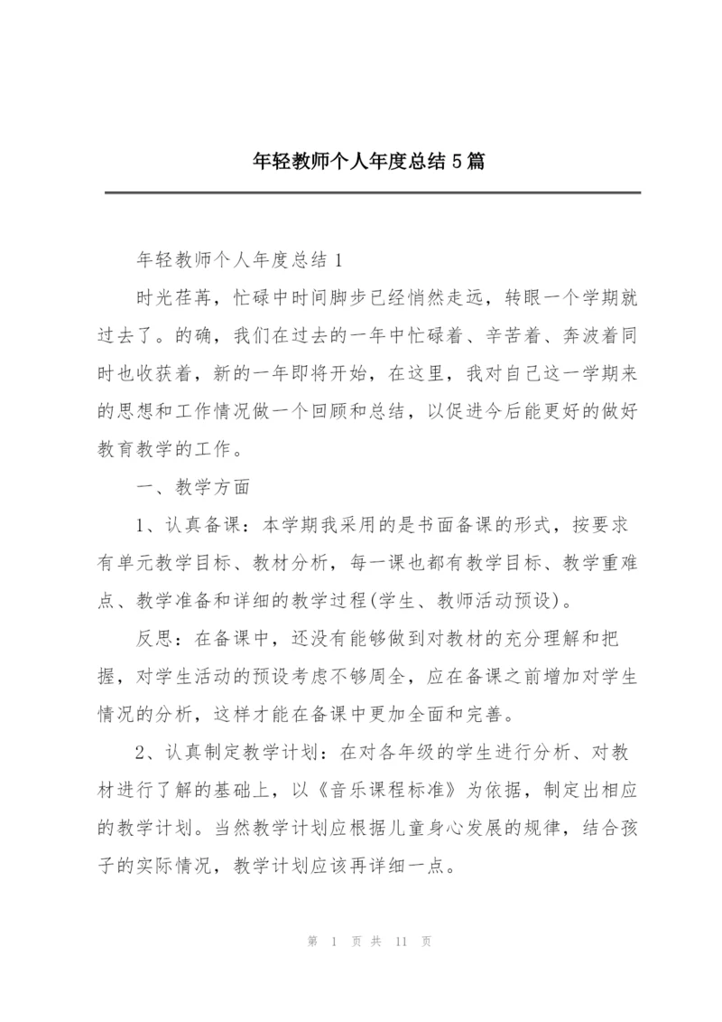 年轻教师个人年度总结5篇.docx