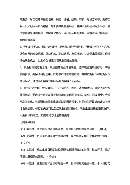 大学生职业规划设计大赛策划书