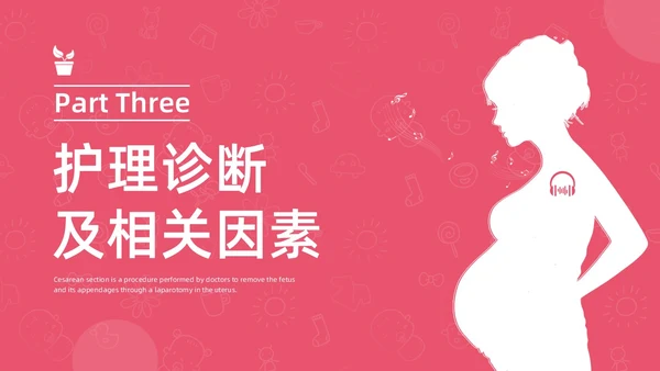 红色水彩简约插画剖宫产术后护理培训PPT课件护理查房