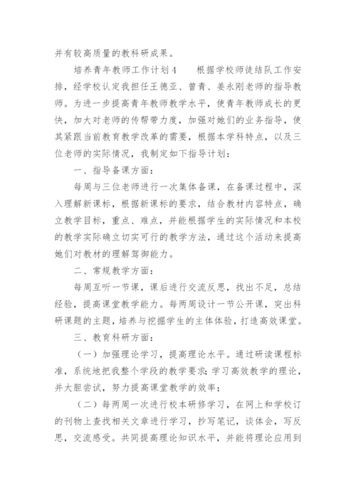 培养青年教师工作计划.docx